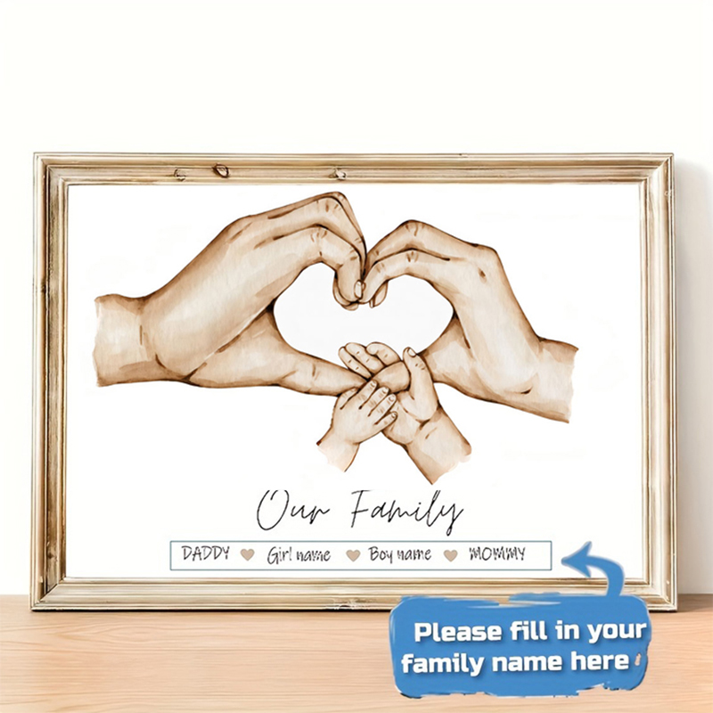 Home Decor Theme - Póster personalizado de mano familiar, pintura