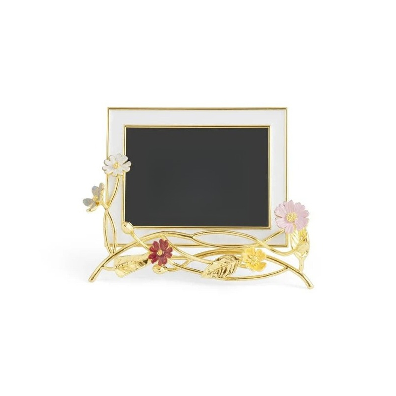 Bamboo Photo Frame - Estante decorativo con pintura de flores