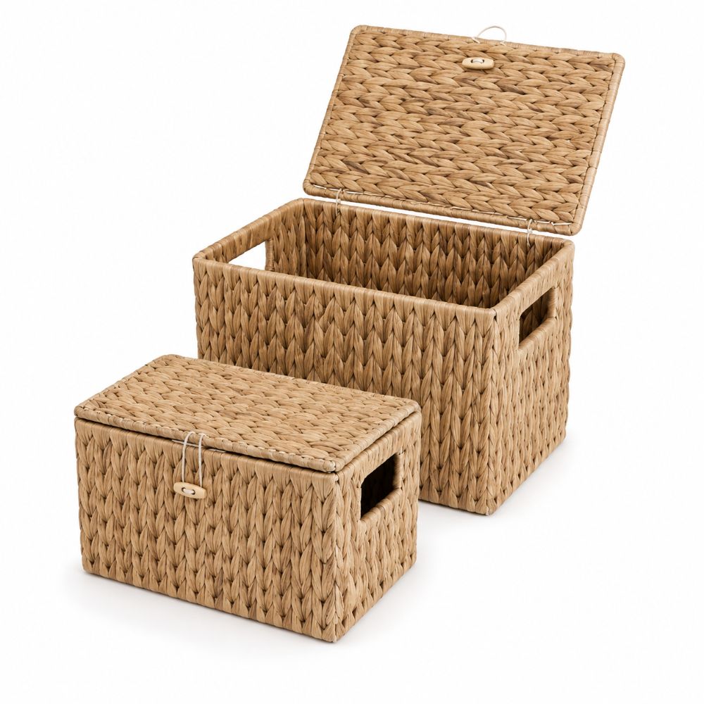 Rattan Plant Basket - Cesta de Almacenamiento Rectangular de Jacinto