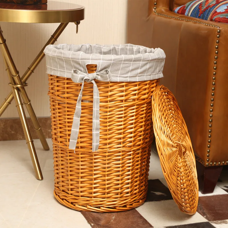Rattan Plant Basket - Cesto de mimbre con tapa para