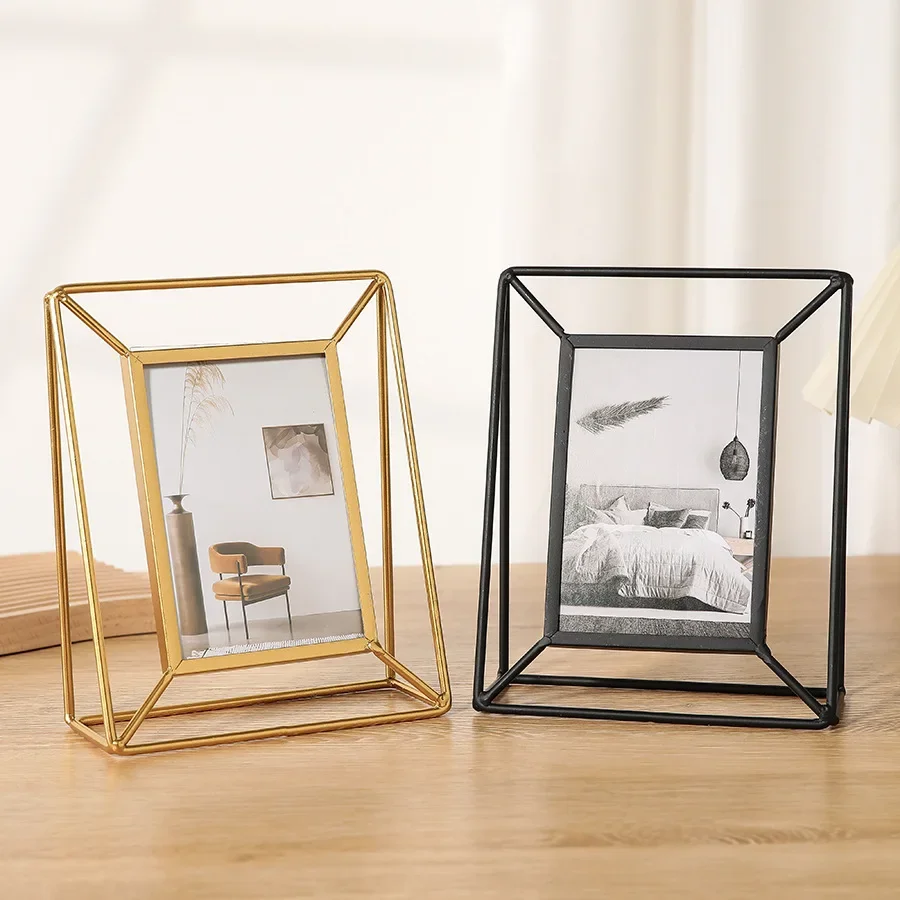 Bamboo Photo Frame - Marco de fotos rectangular de metal,
