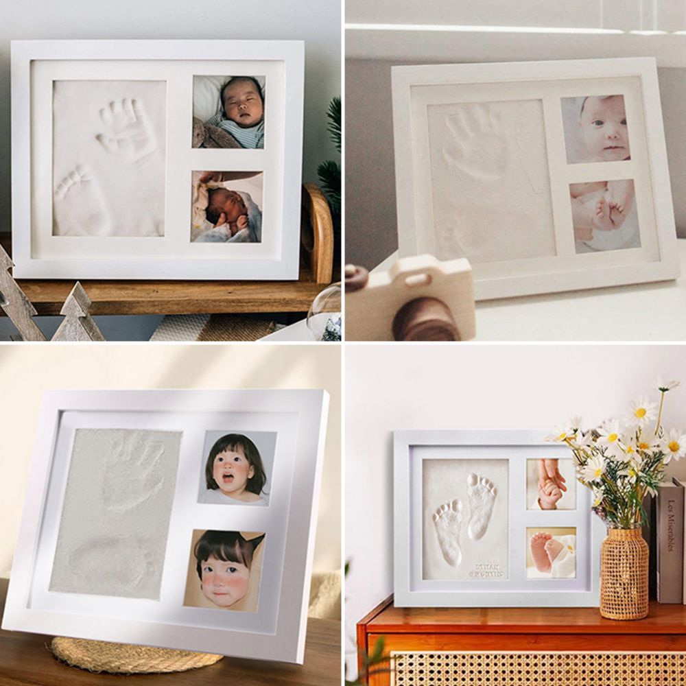 Bamboo Photo Frame - Kit de huellas de manos y