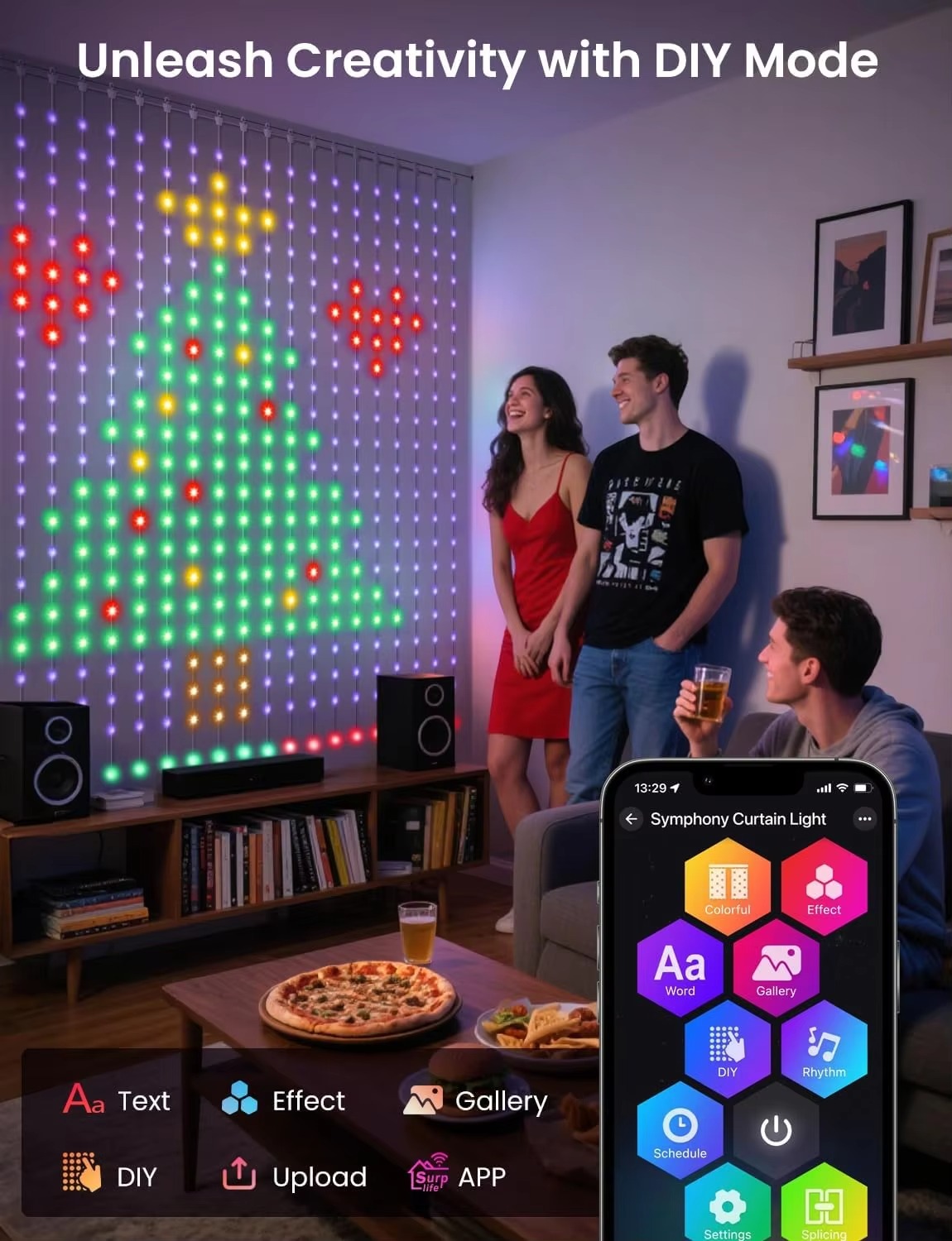 Cortina de Luces LED USB 400 c - Home Decor Free App reseña y precio