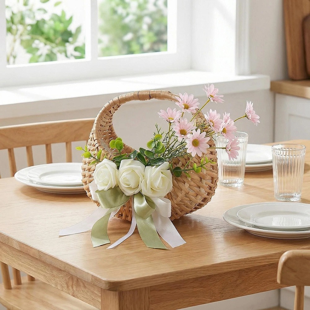 Cesta de mimbre para niña de l - Rattan Plant Basket reseña y precio