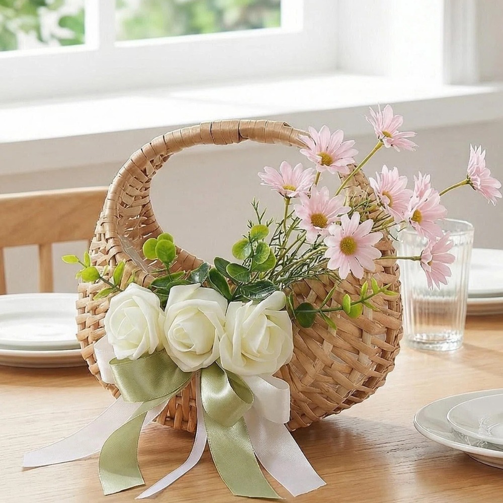 Cesta de mimbre para niña de l - Rattan Plant Basket reseña y precio