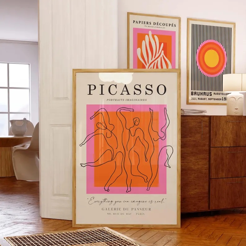 3 piezas de arte moderno naran - Home Decor Theme reseña y precio