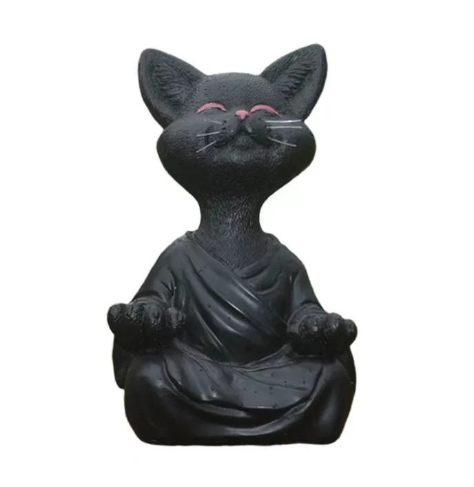 Escultura de gato de meditació - Home Decor Za reseña y precio