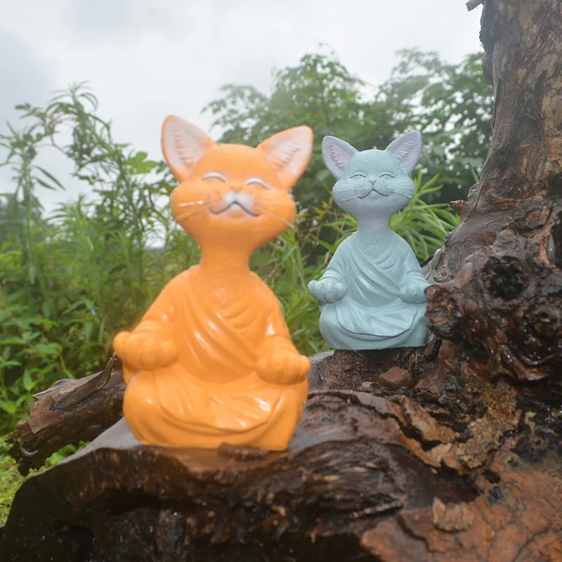 Escultura de gato de meditació - Home Decor Za reseña y precio