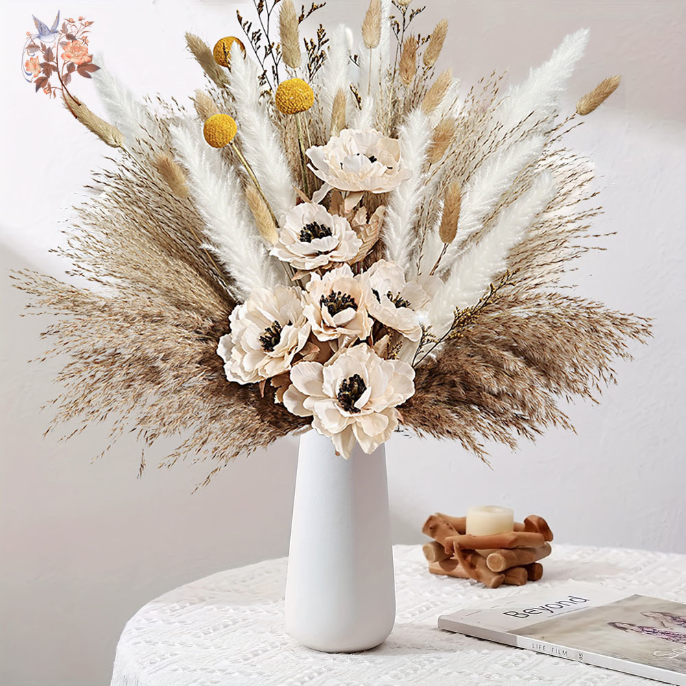 Ramo de flores artificiales es - Pampas Grass Decor reseña y precio