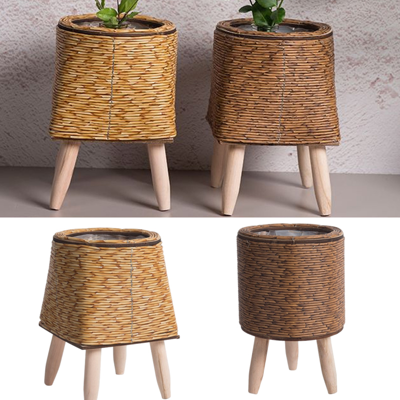 Estante de flores tejido de ra - Rattan Plant Basket reseña y precio