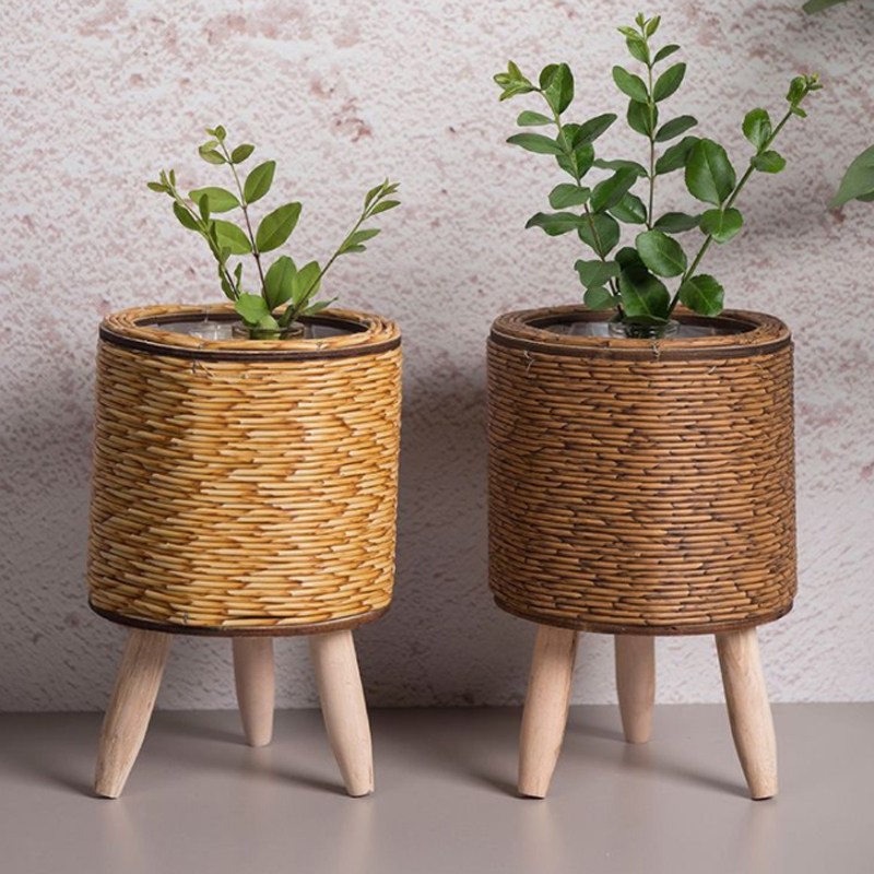 Estante de flores tejido de ra - Rattan Plant Basket reseña y precio