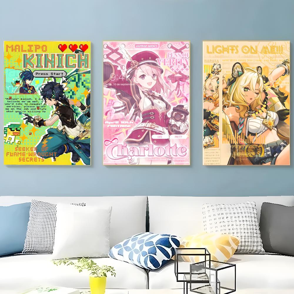 Póster estilo revista Genshin, - Home Decor Magazine reseña y precio