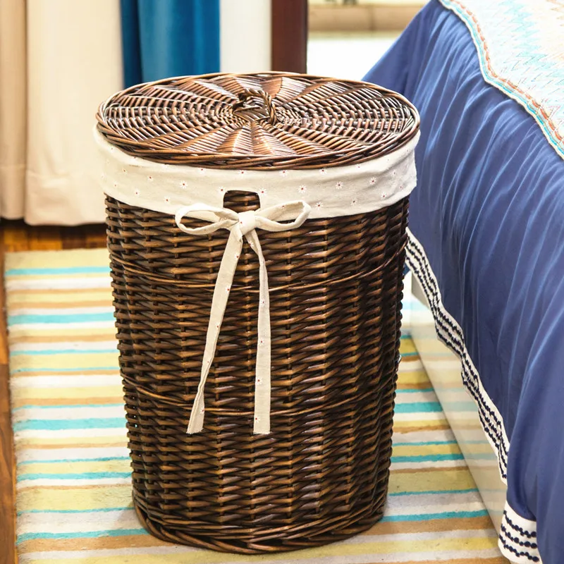 Cesto de mimbre con tapa para  - Rattan Plant Basket reseña y precio