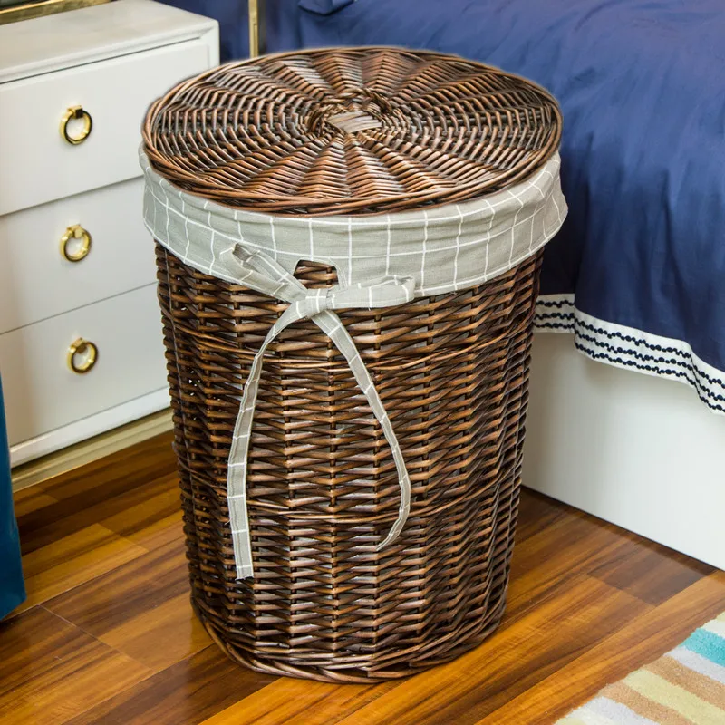Cesto de mimbre con tapa para  - Rattan Plant Basket reseña y precio