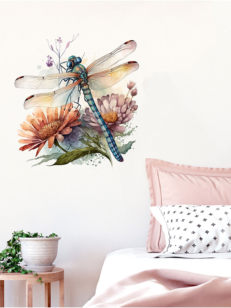 M739 Hermosas Flores y Libélul - Home Decor Indonesia reseña y precio