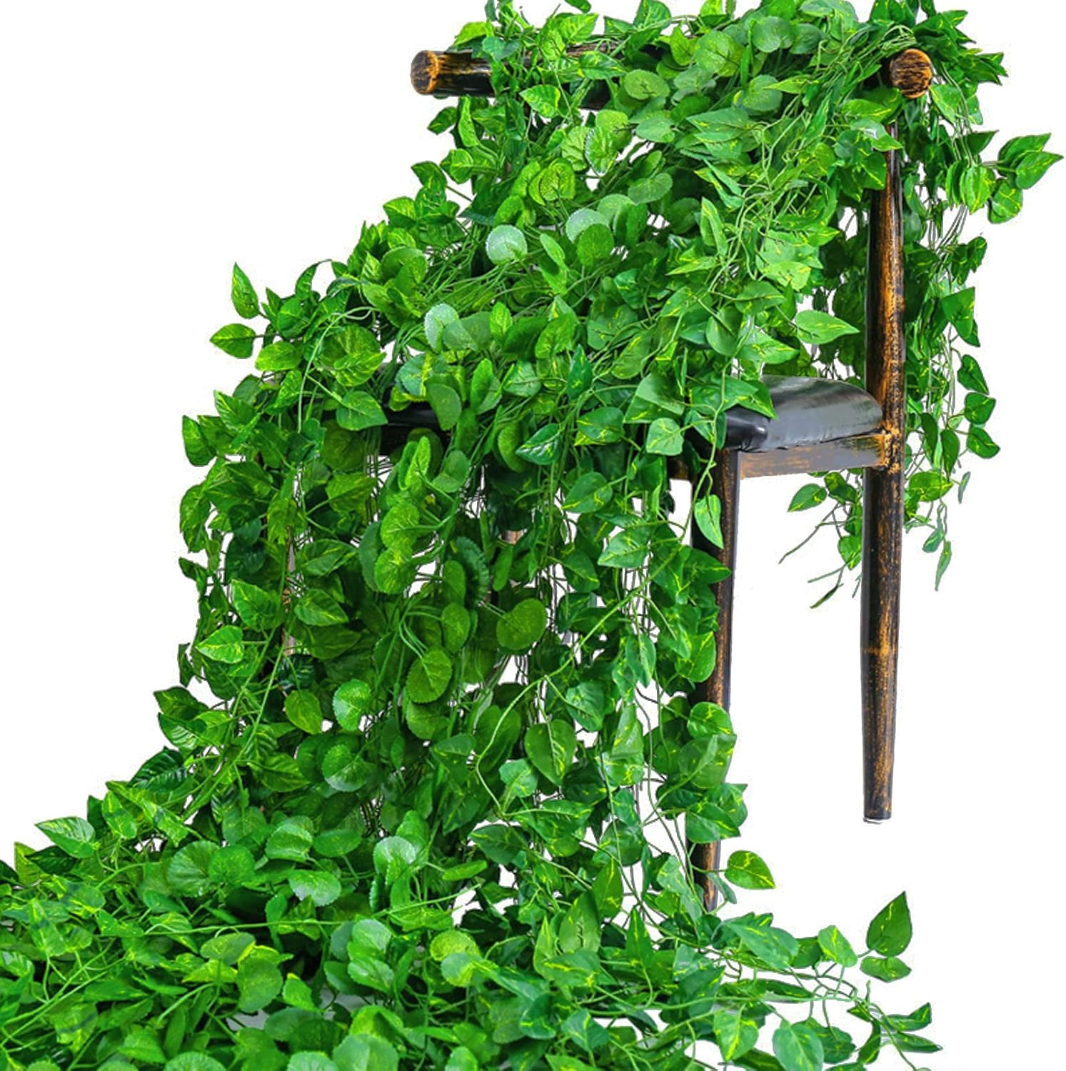 Hoja de hiedra verde Artificia - Rattan Plant Basket reseña y precio
