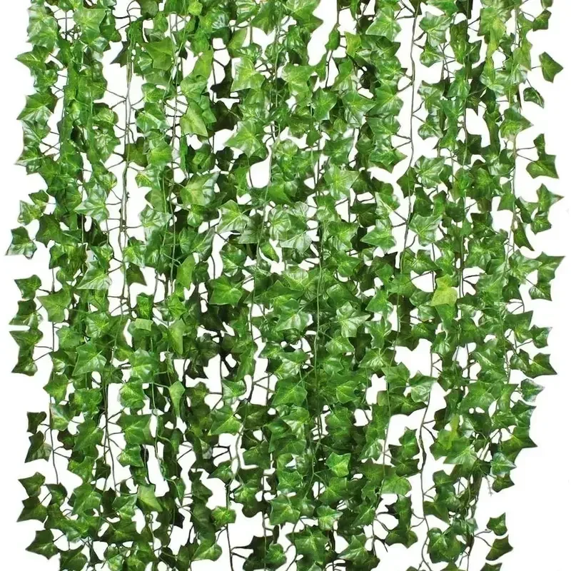 Hoja de hiedra verde Artificia - Rattan Plant Basket reseña y precio